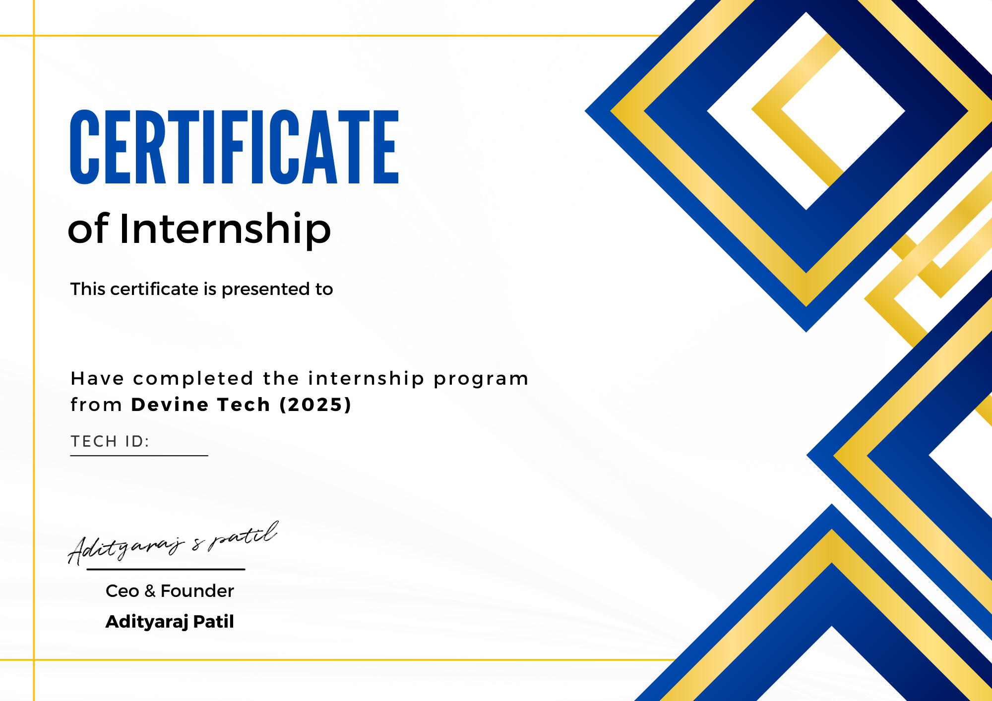 Internship Certificate